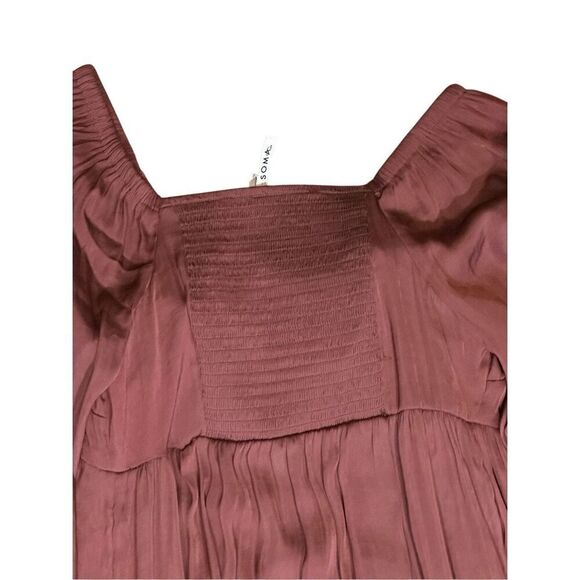 Soma satin tiered maxi dress spiced whiskey S fall - Picture 8 of 11